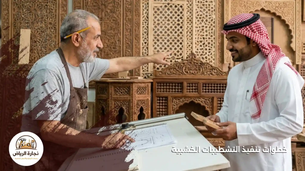 خطوات تنفيذ التشطيبات الخشبية 